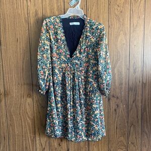 Zara Orange Green Ruffled Tiered Sundress